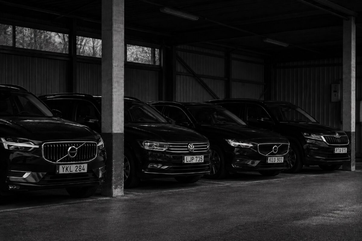 Monochrome Scandinavian Cars in Shadow